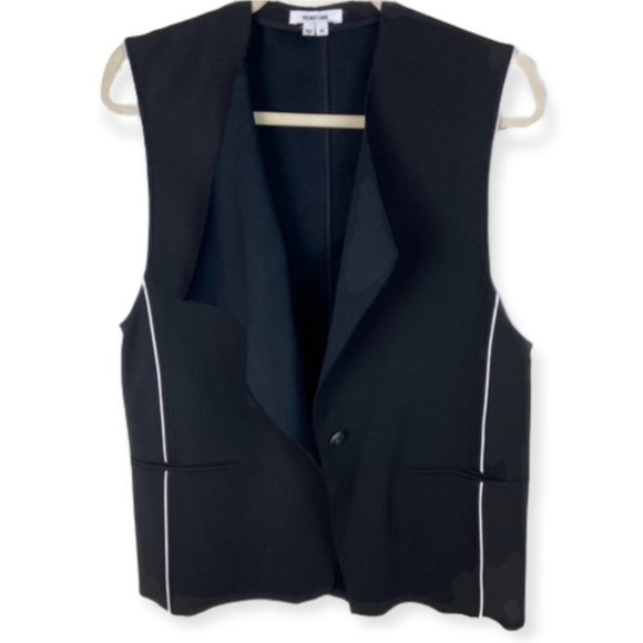Helmut Lang Pierce Buttoned Origami Vest Black Size Medium Minimalist Drape Wool - Picture 6 of 12